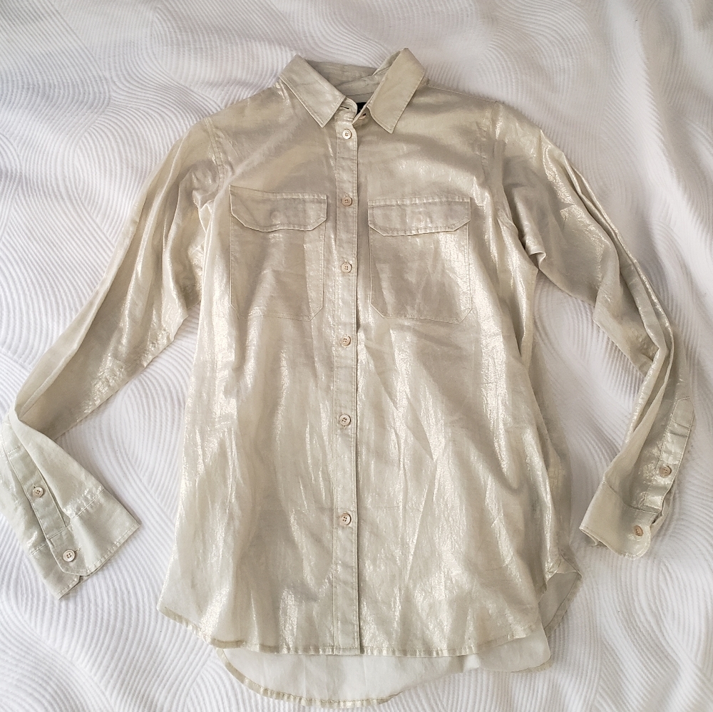 J.Crew Cotton Shimmer Blouse - size small/0